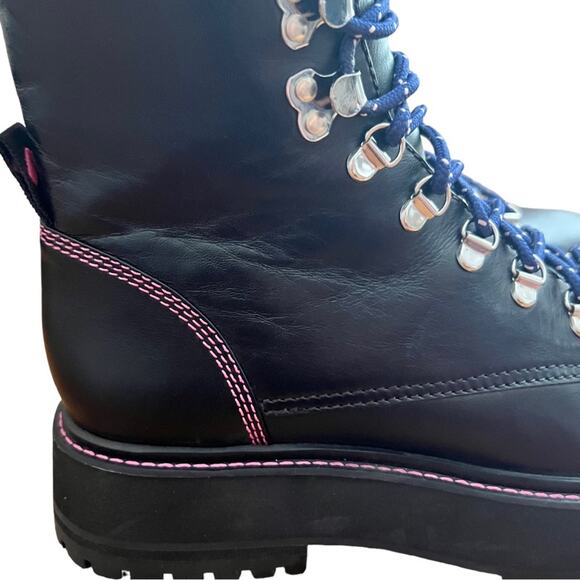 Larroude Jordan Low Leather Combat Boots Size 10 - Picture 8 of 14